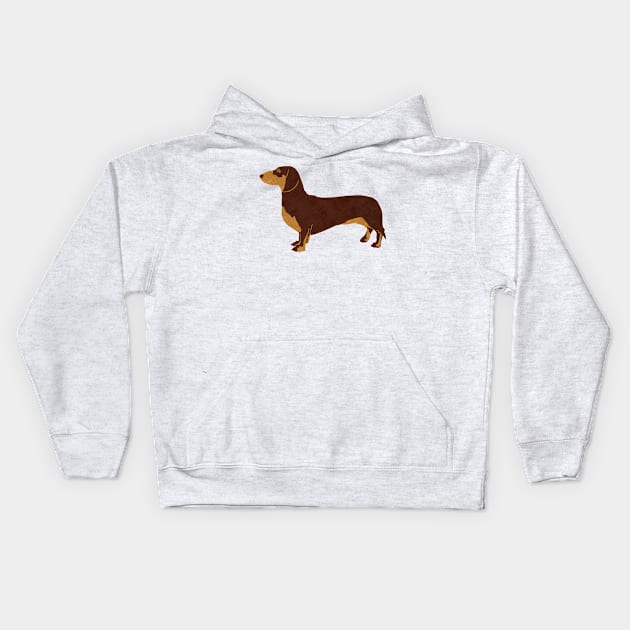 Sausage dog (Daschund) Kids Hoodie by Kimmygowland